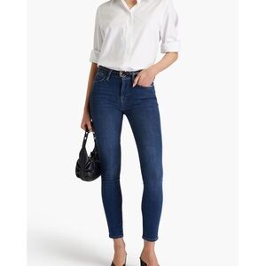 Frame Denim Blue Skinny Jeans High-Rise Stretch